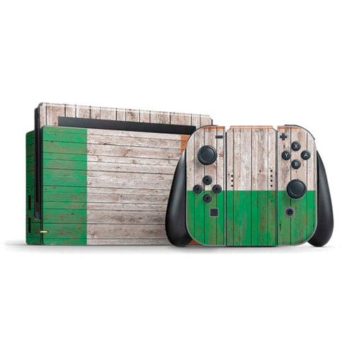 Ireland Flag Dark Wood Nintendo Skins